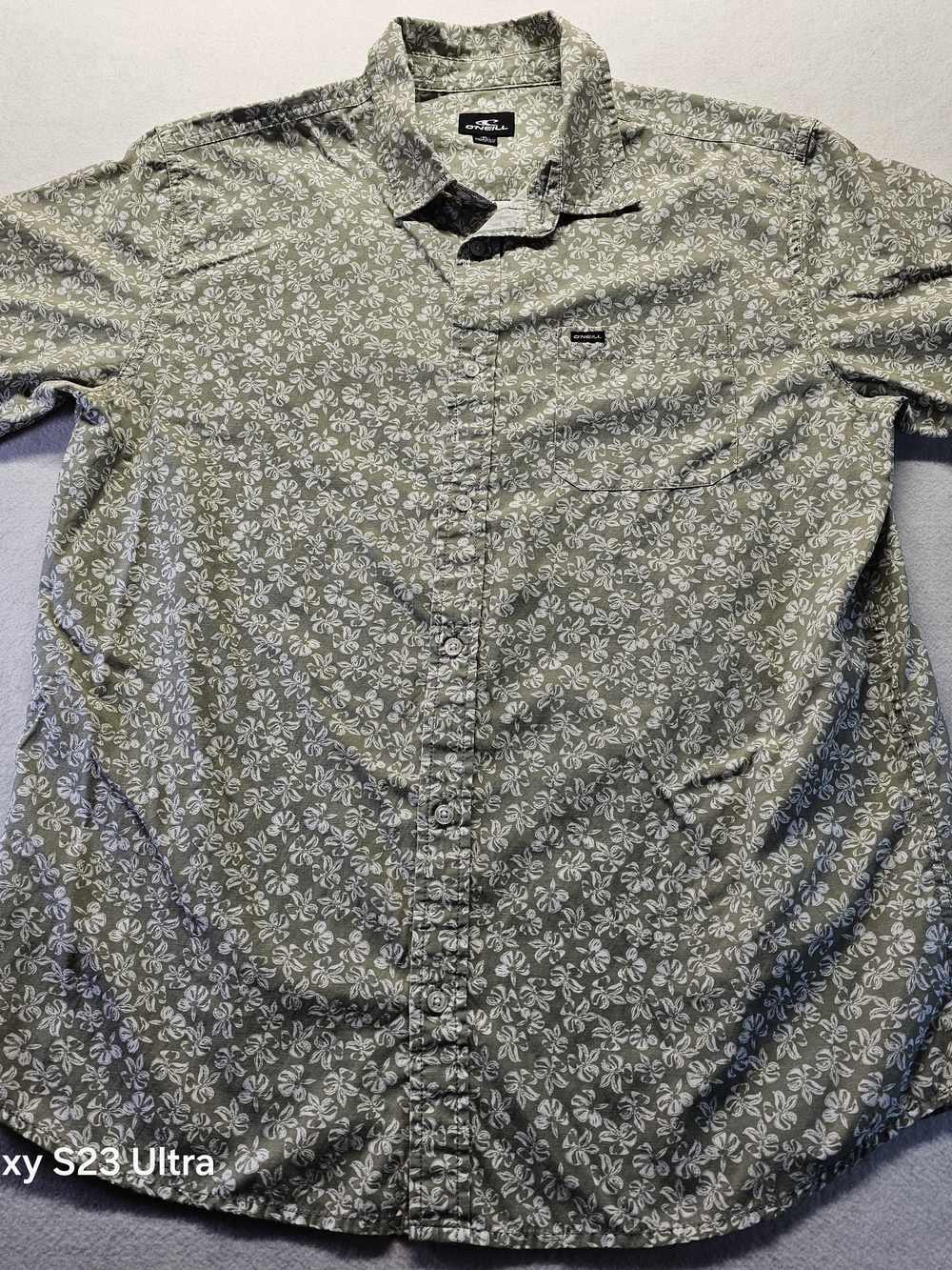 O'Neill Olive Floral Short-Sleeve Button-Down Shirt